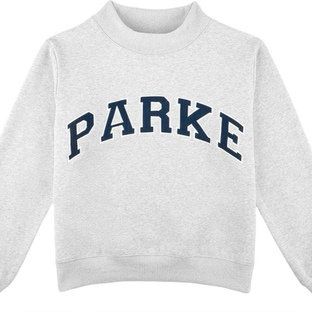 Parke Women's Light Gray Sweatshirt with Navy Lettering